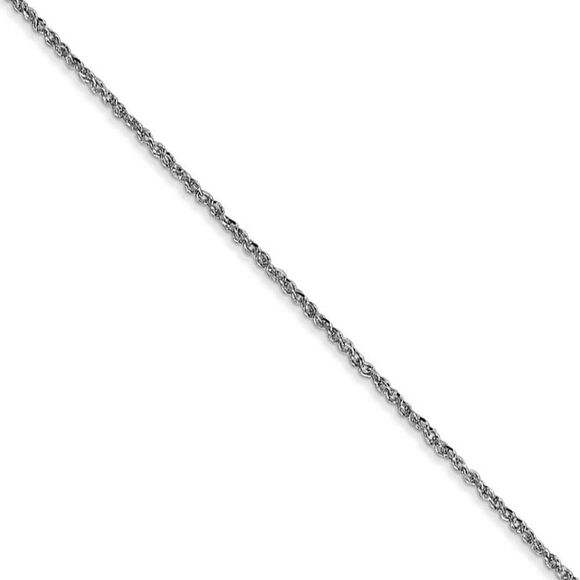 1.1mm 14k White Gold Ropa Chain Necklace 16 Inch